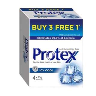 Protex Icy Cool Anti bacterial Bar soap  With Flaxseed Oil 4p