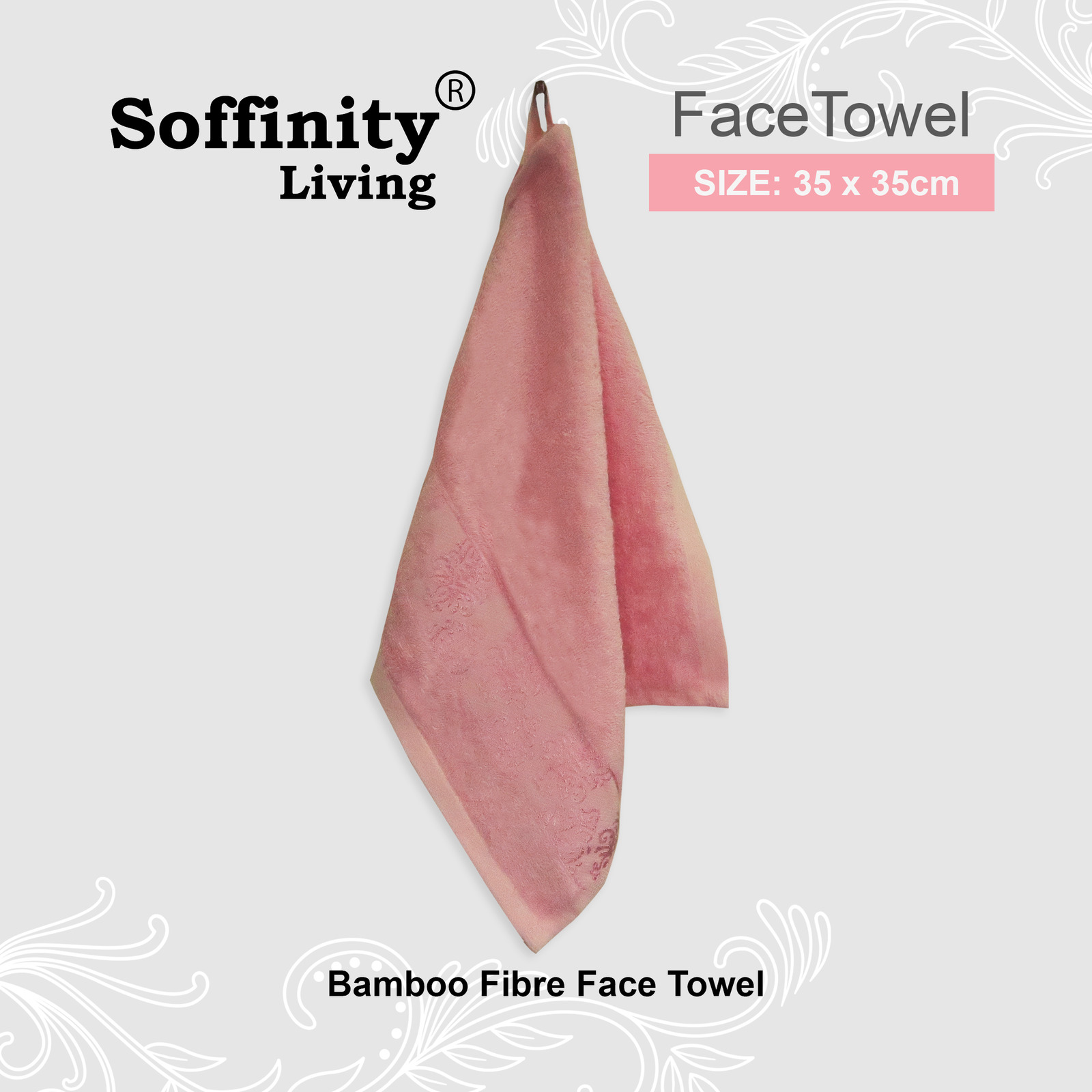 Jstyle Soffinity Bamboo Fibre Face Towel - Pink