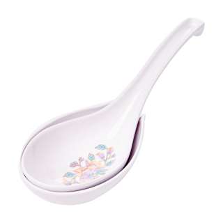 Dynasty Melamine Melamine Soup Spoon With Rest (Leaves Design