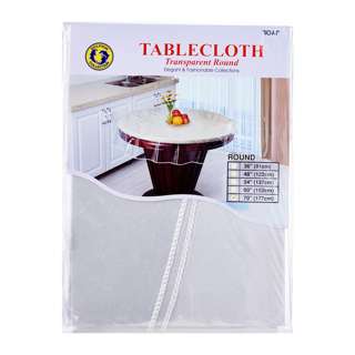 Dolphin Collection Round Pvc Transparent Tablecloth 72"