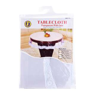 Dolphin Collection PVC Clear Tablecloth Round With Lace 60"