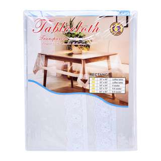 Dolphin Collection Pvc Clear Tablecloth 30X48" Oblong W/Lace