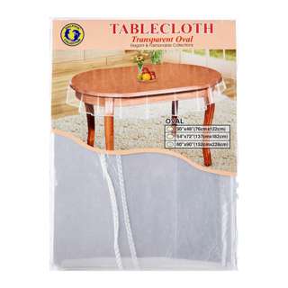 Dolphin Collection Oval Pvc Transparent Tablecloth 60"X90"