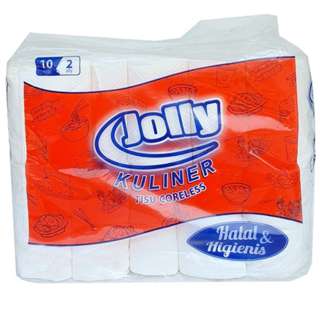 Jolly Toilet Tissue Dot Dot Emboss Coreless 10 Rolls