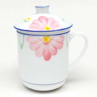 Ciya Hand Paint 10 Oz Porcelain Covered Mug With Strainer Ciya Hand Paint 10 Oz Porcelain Covered Mug With Strainer