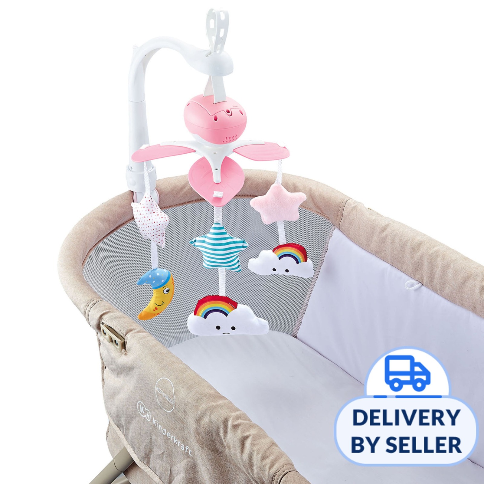 Lucky Baby Musical Mobile (Playpen, Crib, Stroller) - Pink