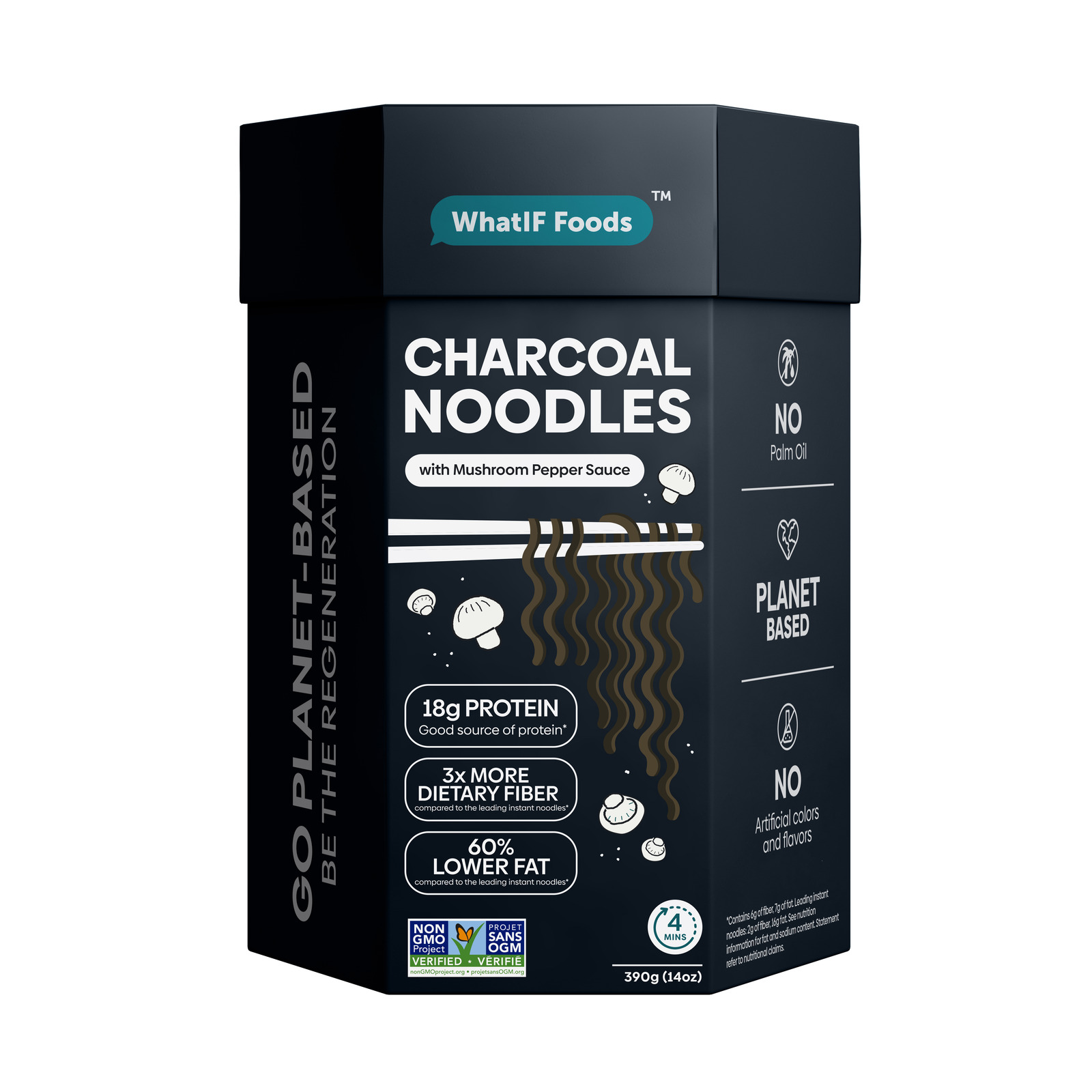 WhatIF Foods Charcoal Noodles with Mushroom Pepper Seasoning NTUC