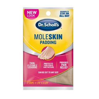 Dr. Scholl's Moleskin Padding 3 Strips 4 1/8" x 3 3/8 "