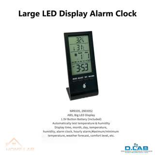 D.LAB Large Display LED Alarm Clock (NR9335) Black D.LAB Large Display LED Alarm Clock (NR9335) Black