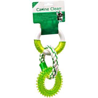 Canine Clean Triple Rings-TPR Spike Rope Nylon (Green)
