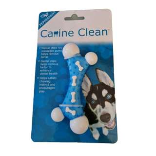 Canine Clean Nylon Bone Emboss With TPR (Blue) (Small)