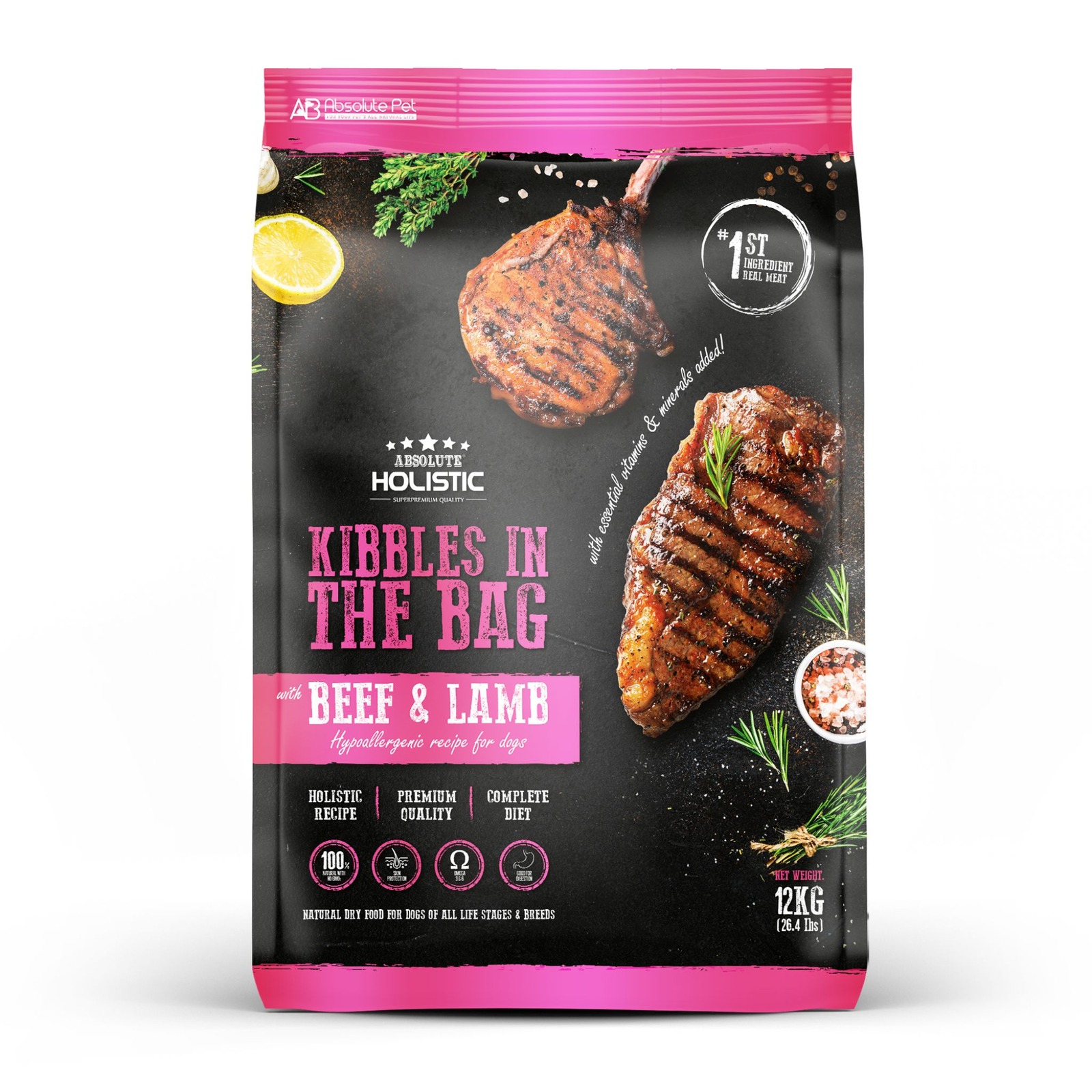 Absolute Holistic Kibbles In The Bag Dry Dog Food-Beef&Lamb