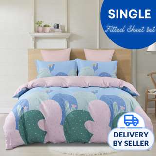 Rinco 100%  Cotton 600TC Bedsheet Set (Single) Daisy