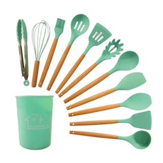 Camime Silicone Baking Kitchen Utensils Set Dark Green