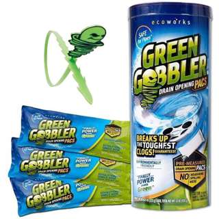 Green Gobbler Drain Opening PACS, 3 Pre-measured pacs