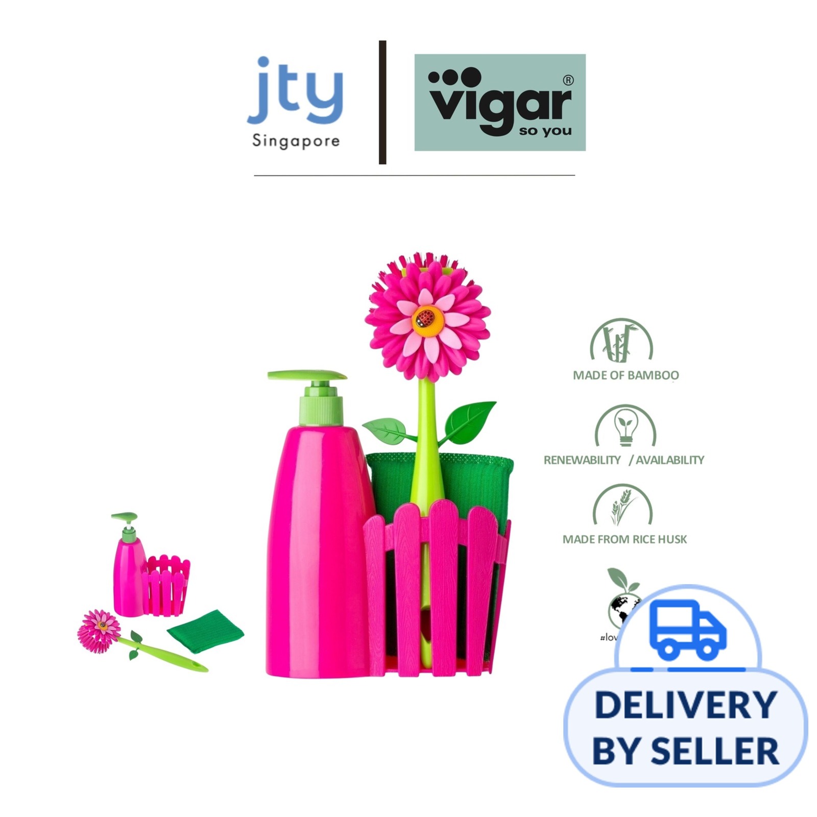 Boîte à Sel Flower Power VIGAR - Range Sel Pratique Et Stylé - Protège De L'humidité