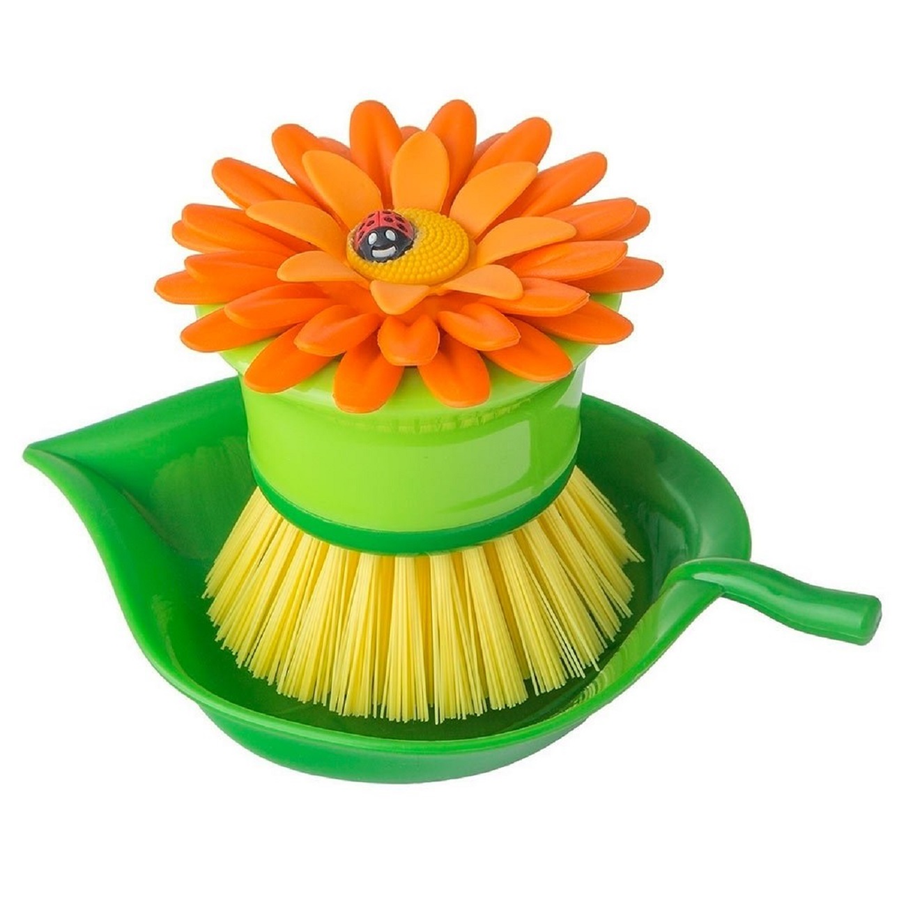 Vigar Florganic Pink Dish Brush With Vase | NTUC FairPrice