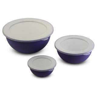 OMADA SANALIVING 3 BOWLS WITH COVERS, Purple