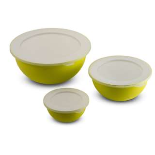 OMADA SANALIVING 3 BOWLS WITH COVERS, Lime