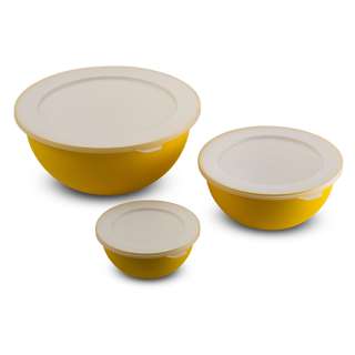 OMADA SANALIVING 3 BOWLS WITH COVERS, Yellow OMADA SANALIVING 3 BOWLS WITH COVERS, Yellow