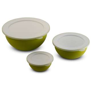 OMADA SANALIVING, 3 BOWLS WITH COVERS, Green