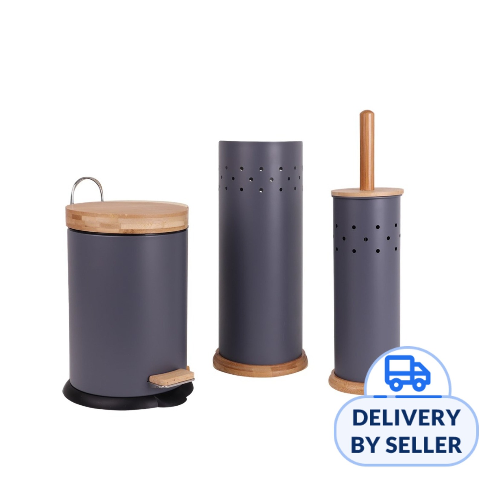 White Magic Eco Basics 3 in 1 Bathroom Set - Charcoal | NTUC FairPrice