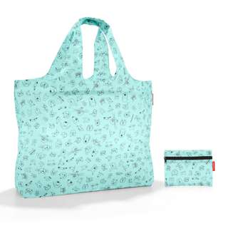 Reisenthel Mini Maxi Foldable Beach Bag - Cats & Dogs Mint