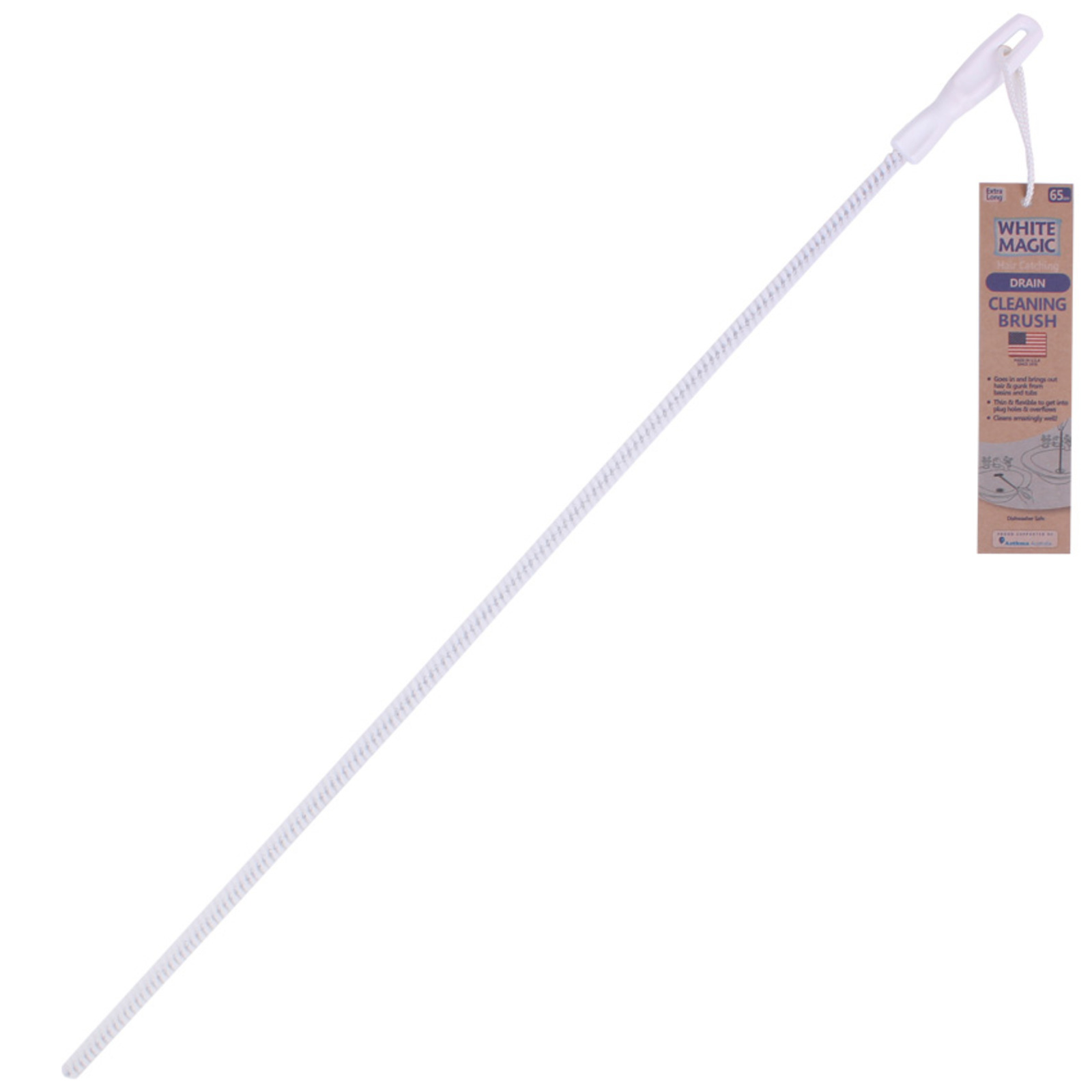 White Magic Extra Long Hair Catching Drain Cleaning Brush NTUC FairPrice