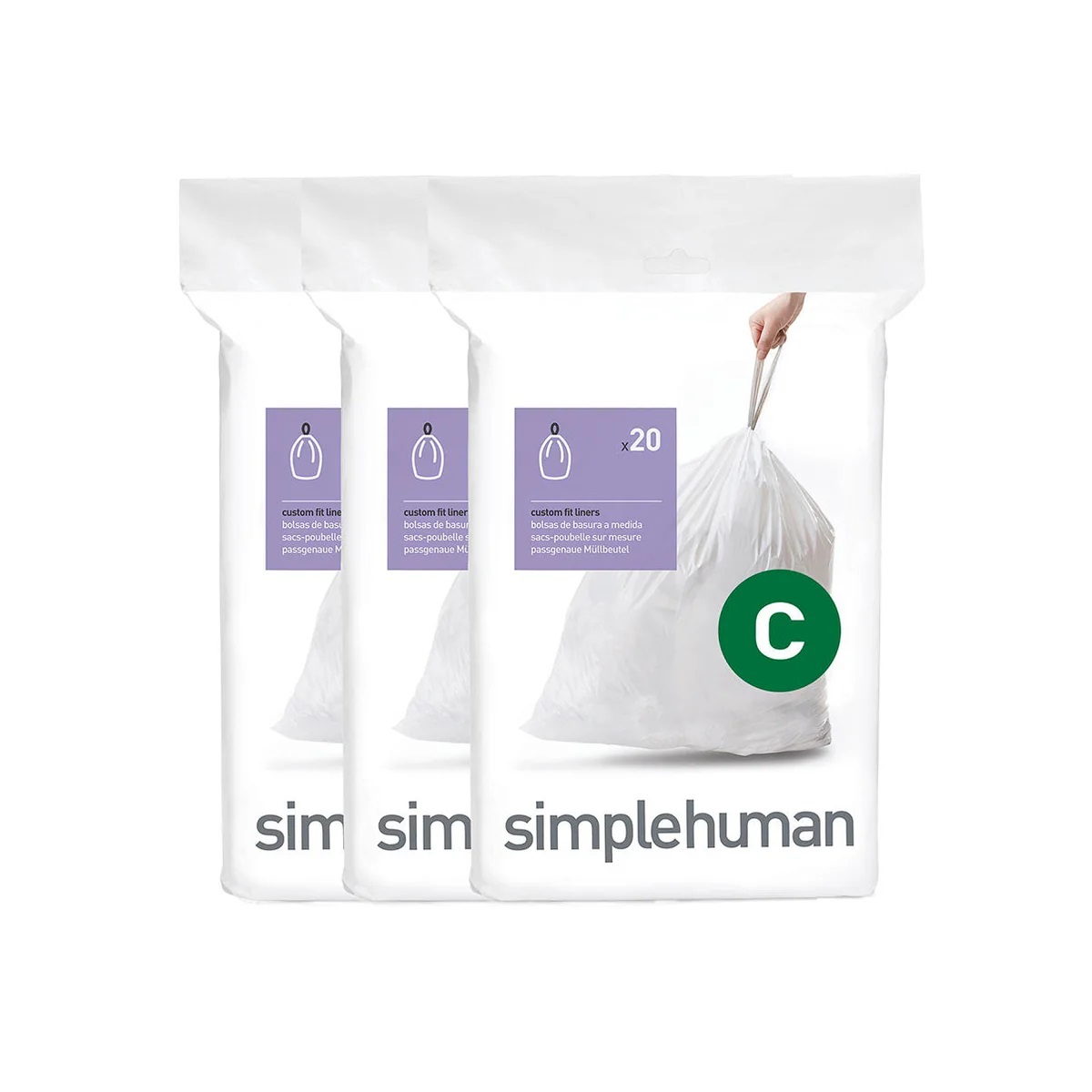 simplehuman Code C Custom Fit 1012L Bin Liners (60 Liners) NTUC