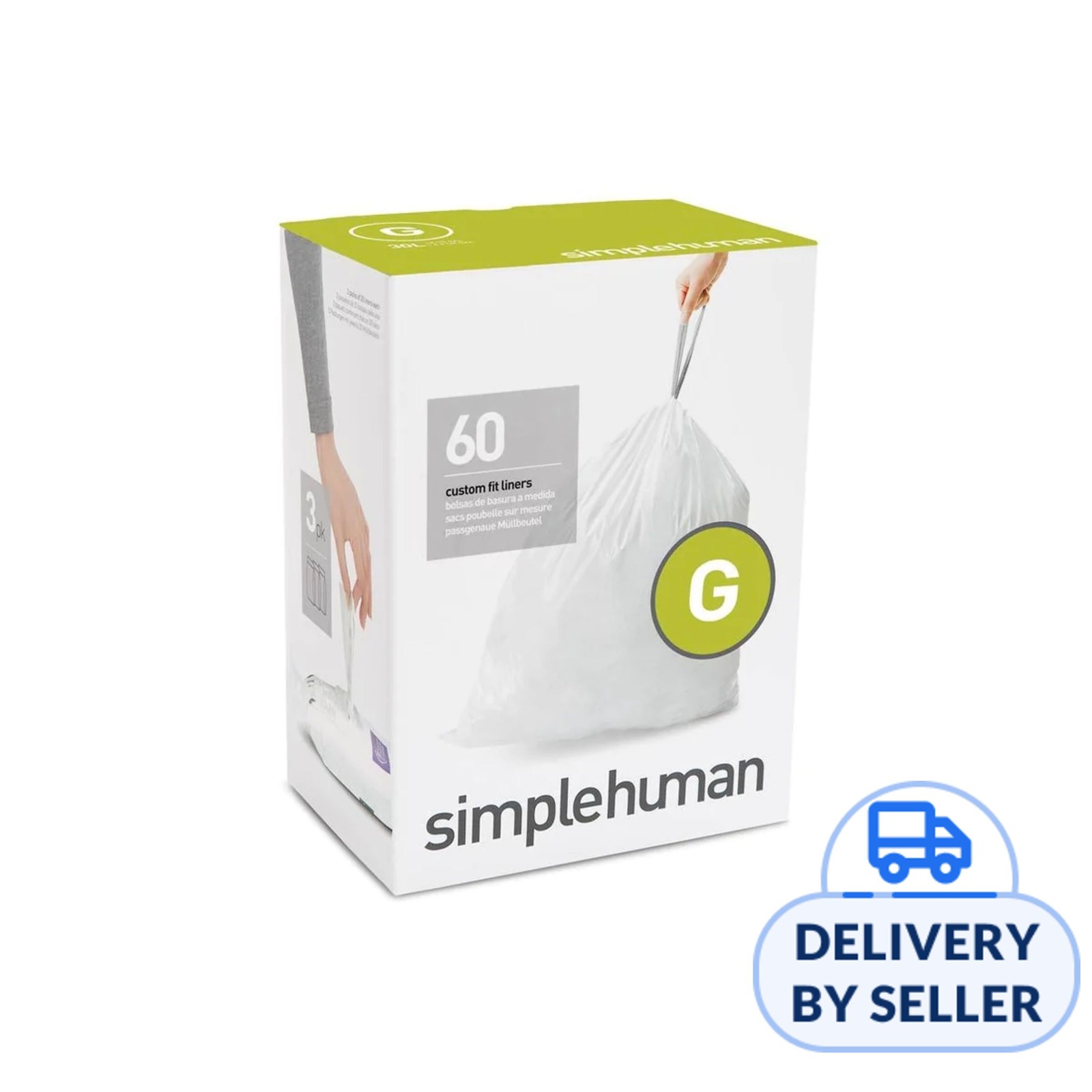 simplehuman Clear Custom Fit Liners - Code H 240 Pack