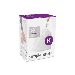 simplehuman Code K Custom Fit 30-45L Bin Liners (60 Liners)