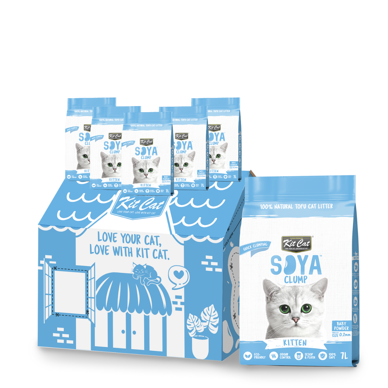Kit Cat SoyaClump Kitten Cat Litter - Baby Powder