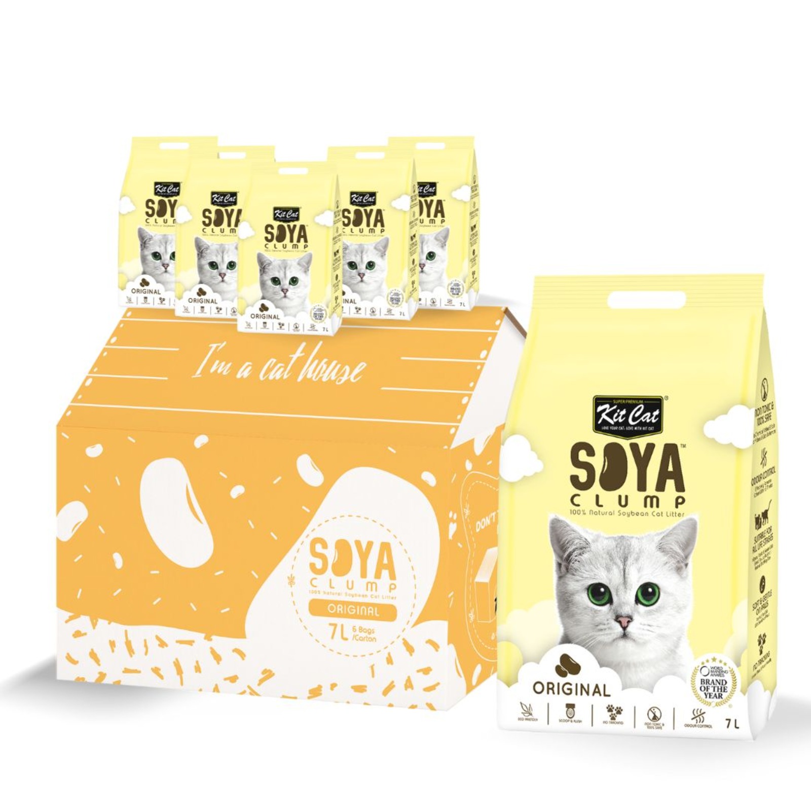 Kit Cat SoyaClump Soybean Cat Litter Original NTUC FairPrice