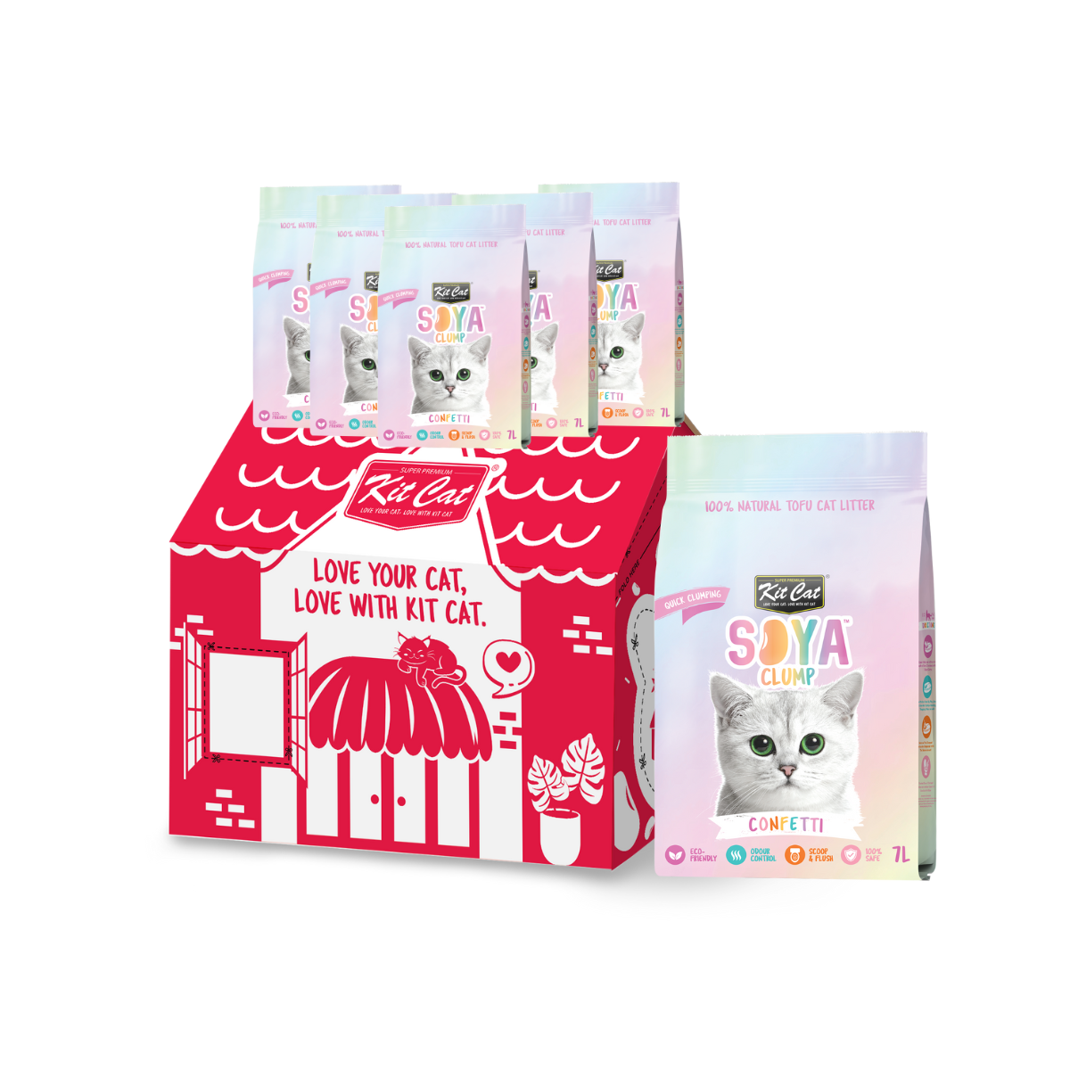 Kit Cat SoyaClump Soybean  Cat Litter - Confetti
