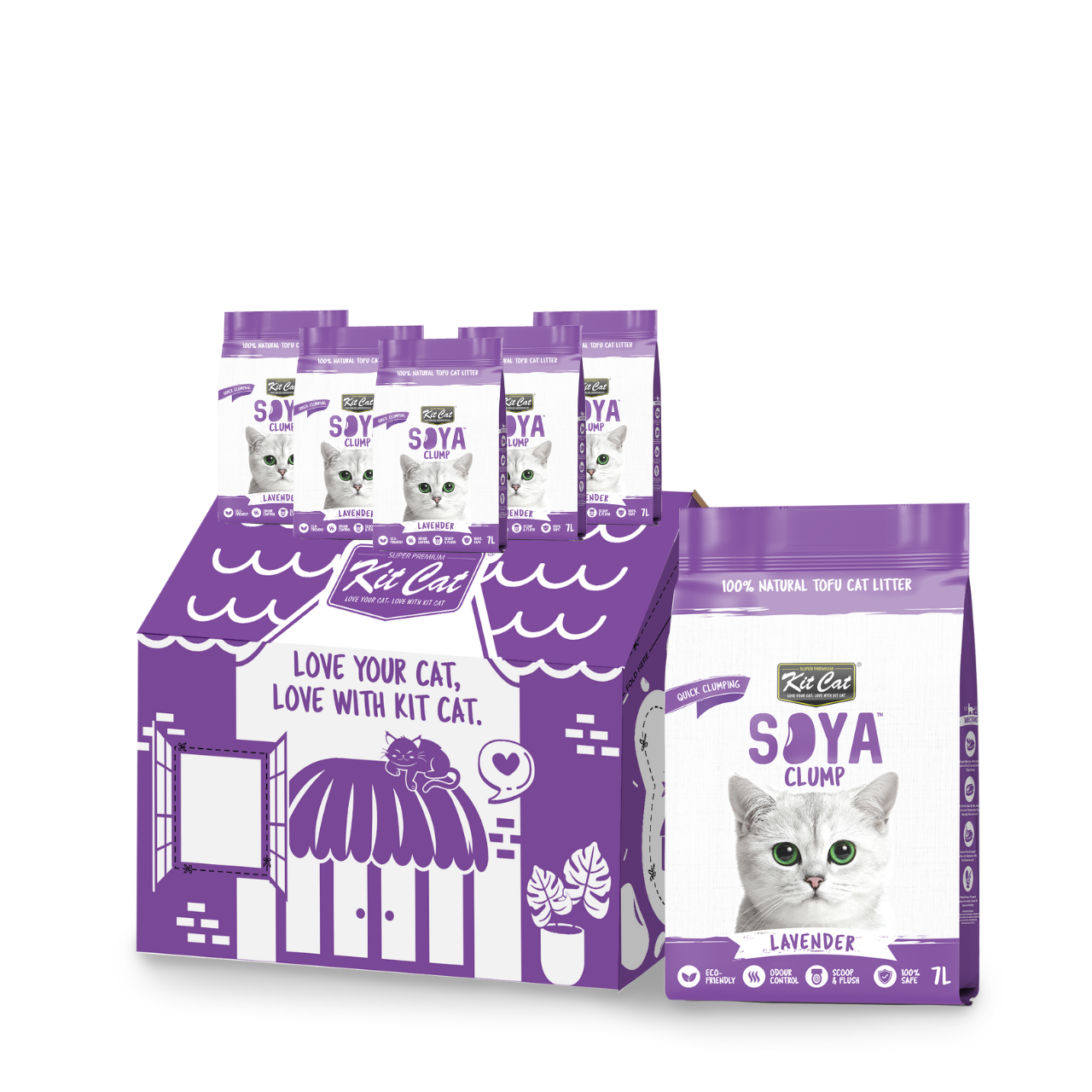 Kit Cat SoyaClump Soybean  Cat Litter - Lavender