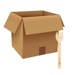 eco u Premium Wooden Sporks Bio Partyware Cutlery (Carton)