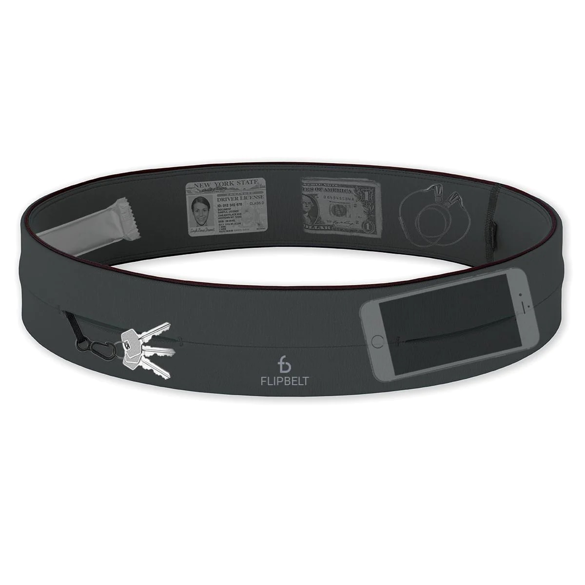 FlipBelt Classic Running Belt Carbon (Size M) NTUC FairPrice