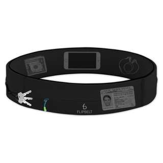 FlipBelt Zipper Running Belt - Black (Size - S)