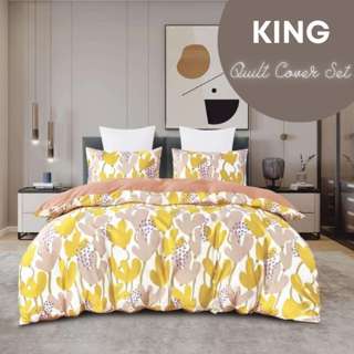 Microfine 500TC Microfiber Quilt Cover Set (King) THAMEL