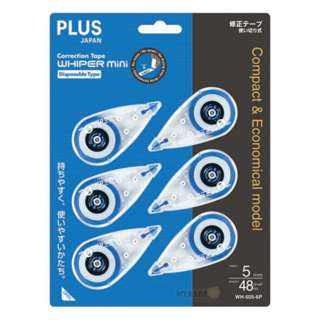 PLUS Whiper Mini Disposable Correction Tape WH505-6P