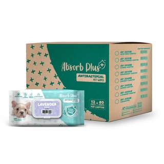 Absorb Plus Antibacterial Pet Wipes -  Lavender