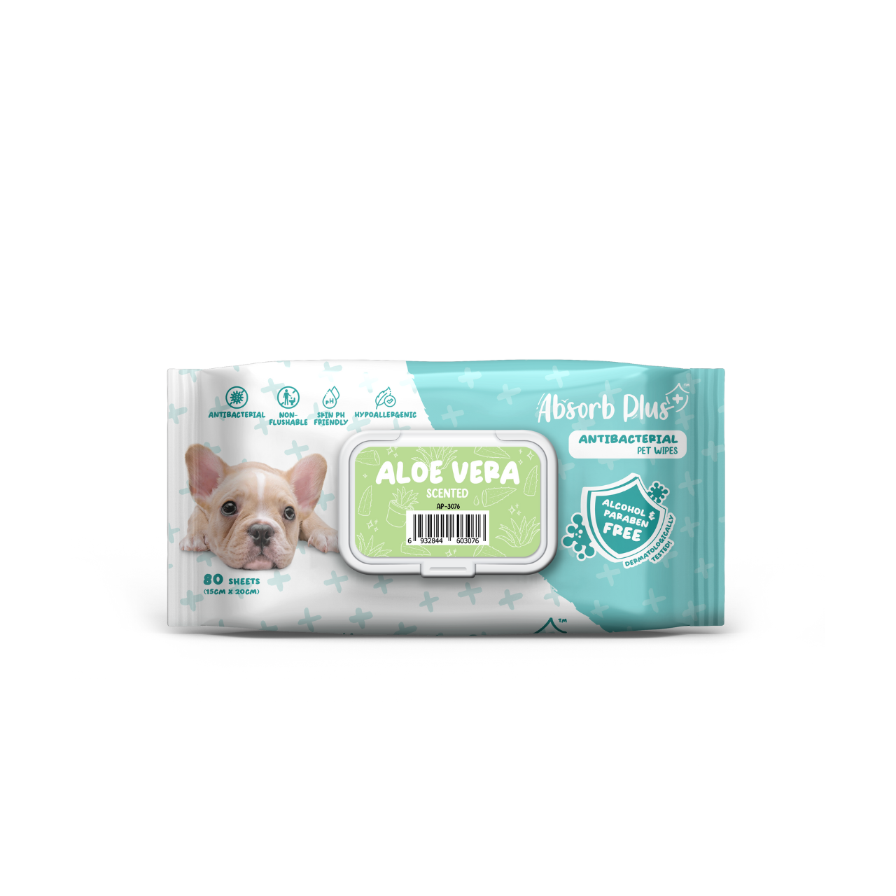 Absorb Plus AntiBacterial Pet Wipes - AloeVera