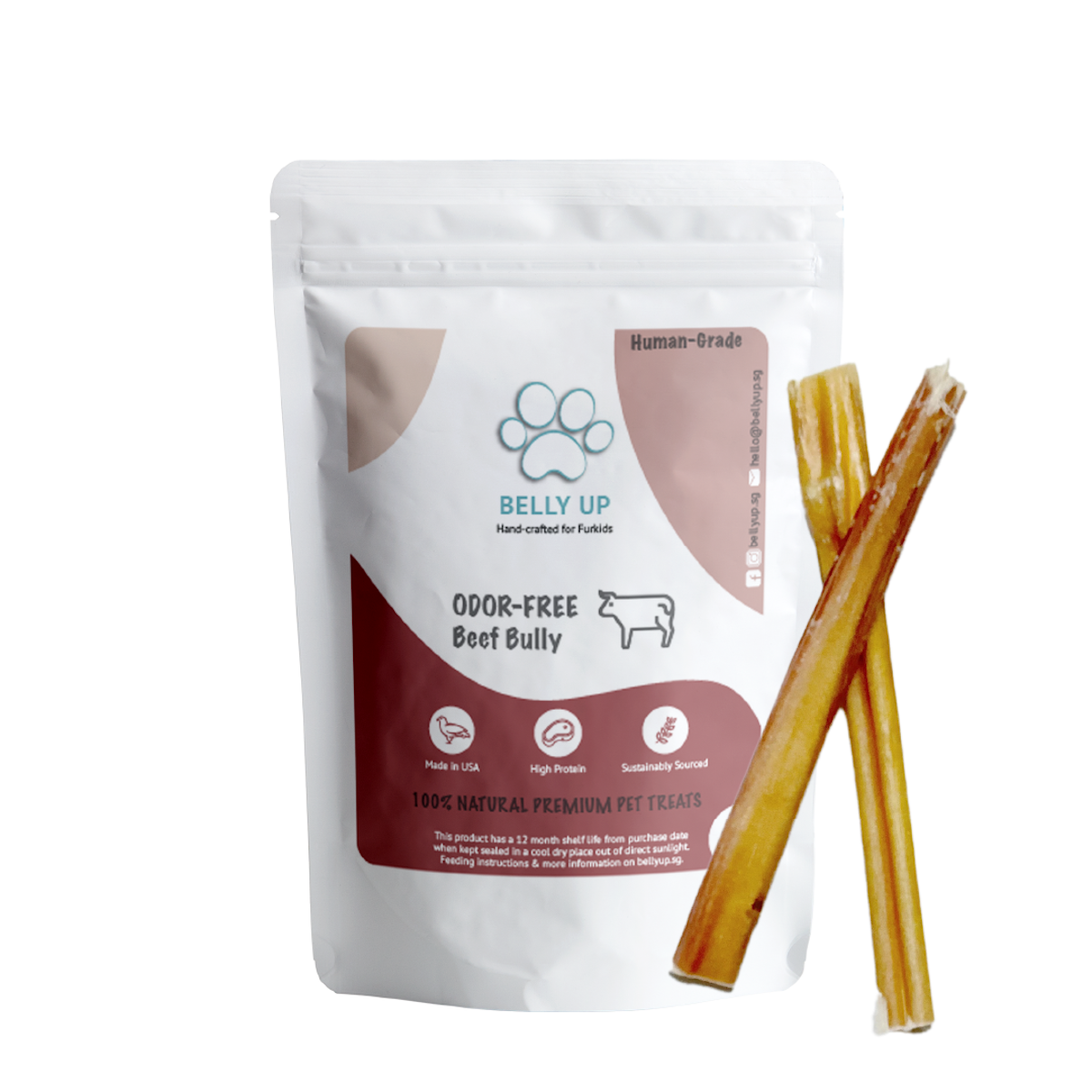 BELLY UP USA Odour-Free Beef Bully 12" (Standard)