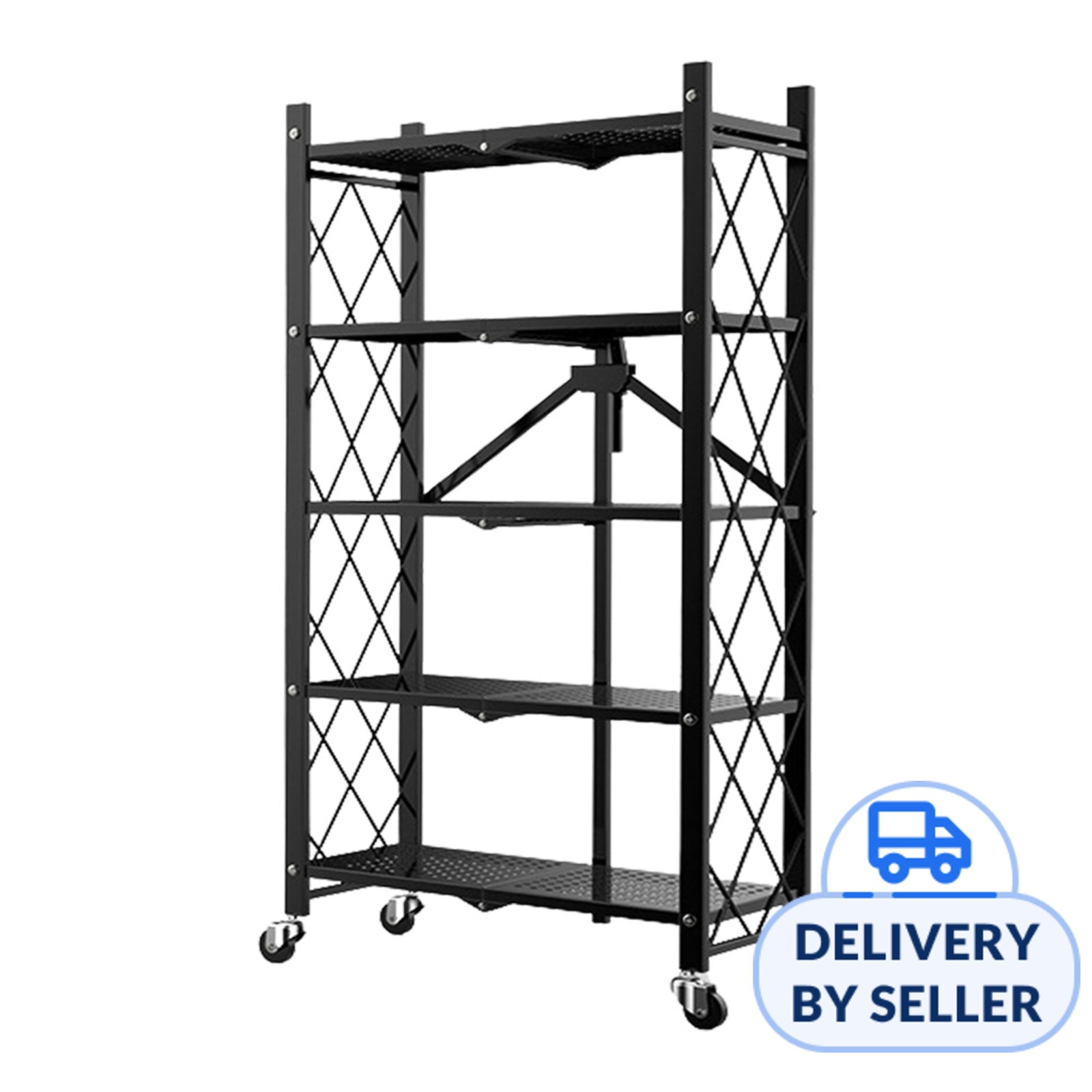 HOUZE 5 Tier Foldable Storage Shelf with Crossline Side