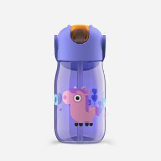 Zoku Kids Flip Straw Bottle (14 oz)- Purple