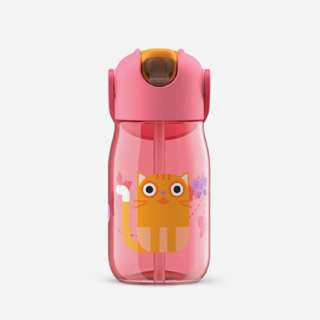 Zoku Kids Flip Straw Bottle (14 oz)- Pink