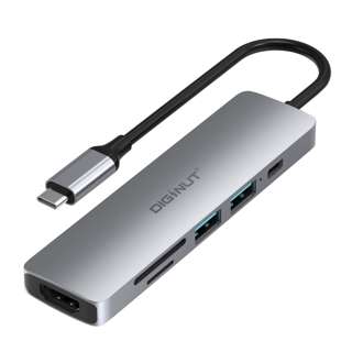 Gadget MIX DA-20 6IN1 Type-C Hub+Card Reader+HDMI - Grey Gadget MIX DA-20 6IN1 Type-C Hub+Card Reader+HDMI - Grey