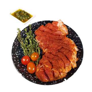 Eater's Market Striploin Net Steak with BBQ Rub