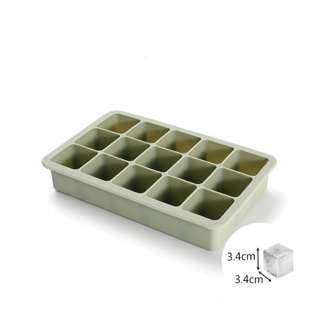 Camime Silicone 15 Square Ice Cube Tray - Morandi Green Cover