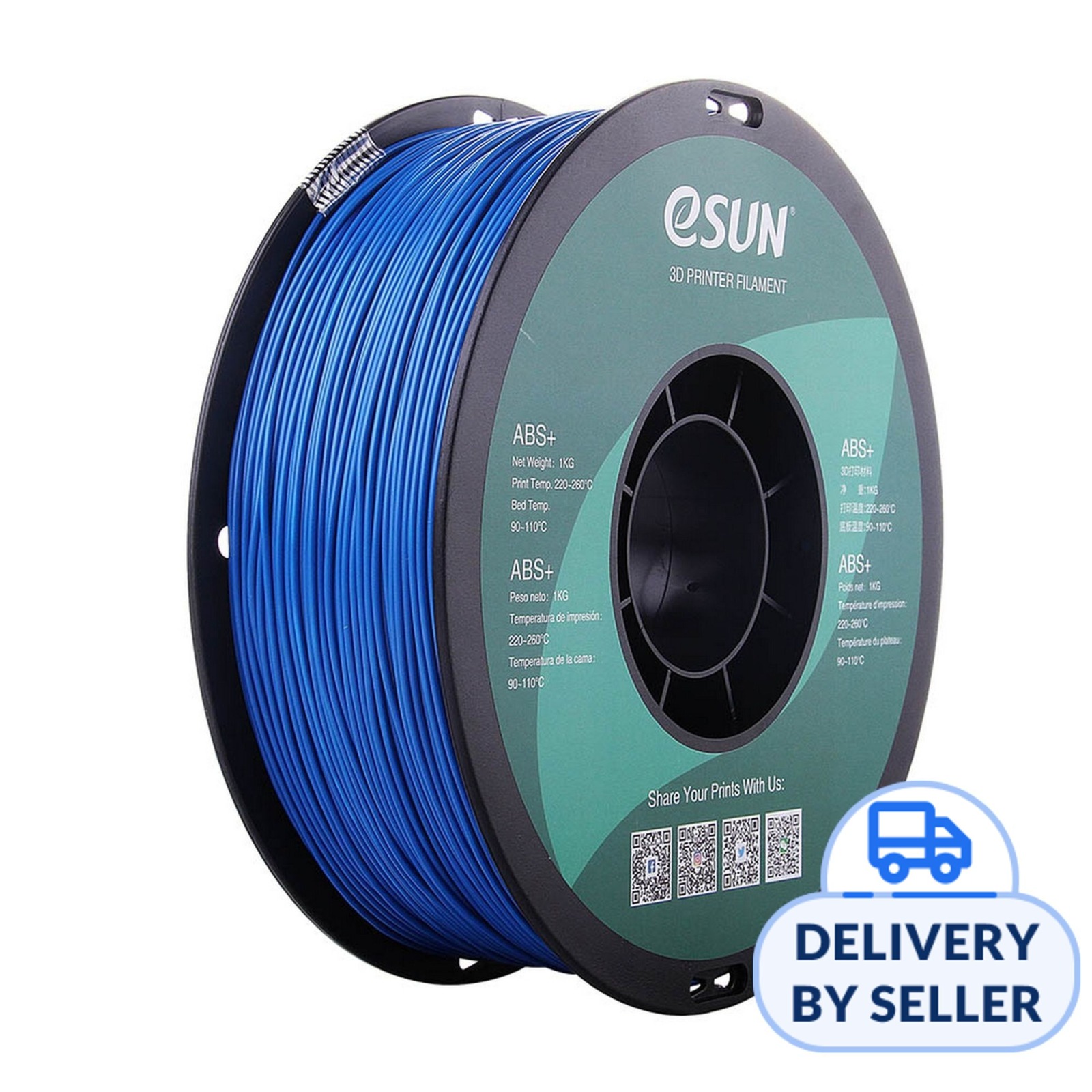 eSun ABS+ 1.75mm 1KG 3D Printer Filament Blue NTUC FairPrice